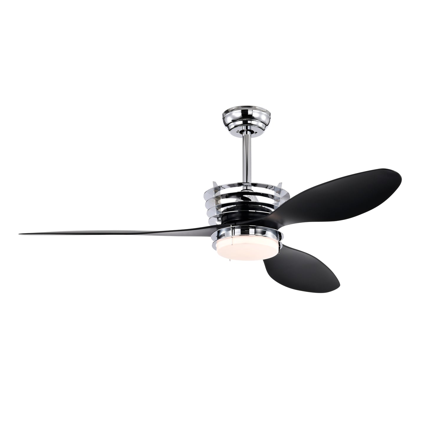 Melysen 52" ABS Blades Ceiling Fan with Lights and DC Remote, DC Motor Modern Ceiling Fan with 3 ABS Fan Blades & 2 Down Rods, Indoor Ceiling Fan with Light for Bedroom,Living room