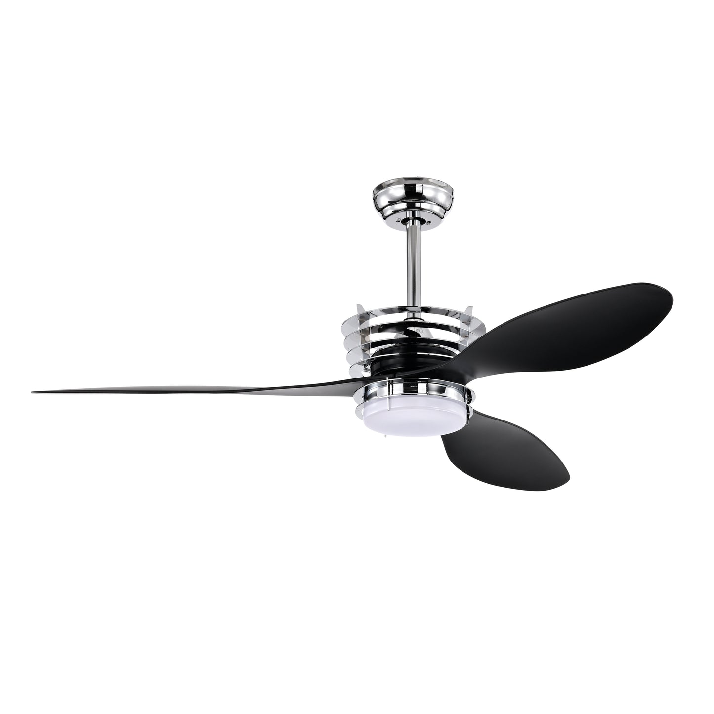 Melysen 52" ABS Blades Ceiling Fan with Lights and DC Remote, DC Motor Modern Ceiling Fan with 3 ABS Fan Blades & 2 Down Rods, Indoor Ceiling Fan with Light for Bedroom,Living room