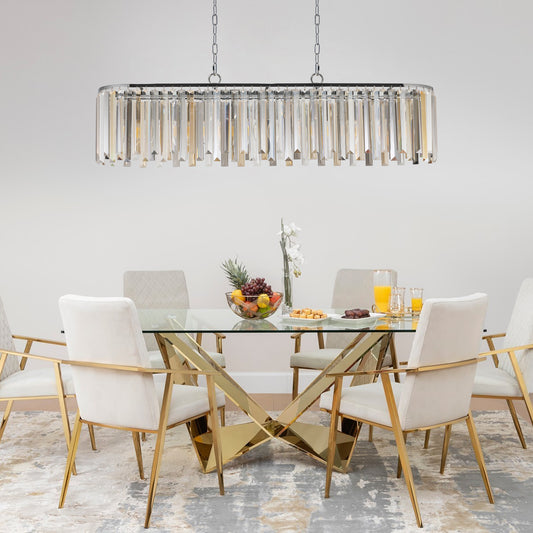 Luxurious transparent crystal chandelier(No Bulbs)