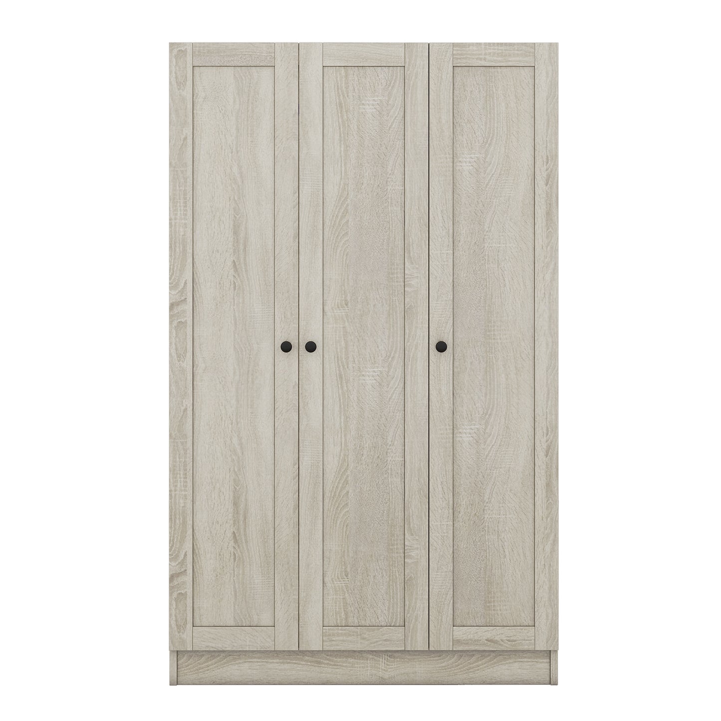 Melysen 3-Door Shutter Wardrobe with shelves, Gray