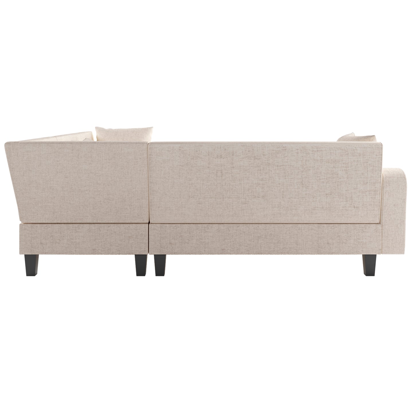 Melysen 87" Modern Sectional Sofa with coffee table ,6-Seat Couch Set with Storage Ottoman ,Beige