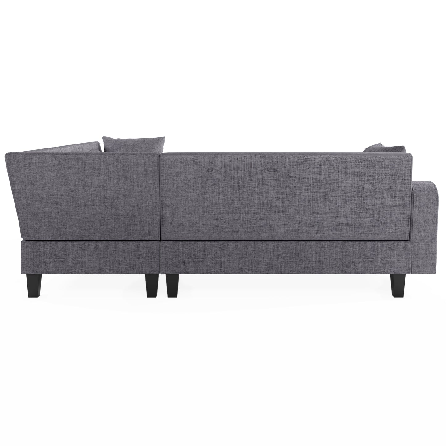 Melysen 87" Modern Sectional Sofa with coffee table ,6-Seat Couch Set with Storage Ottoman ,Gray