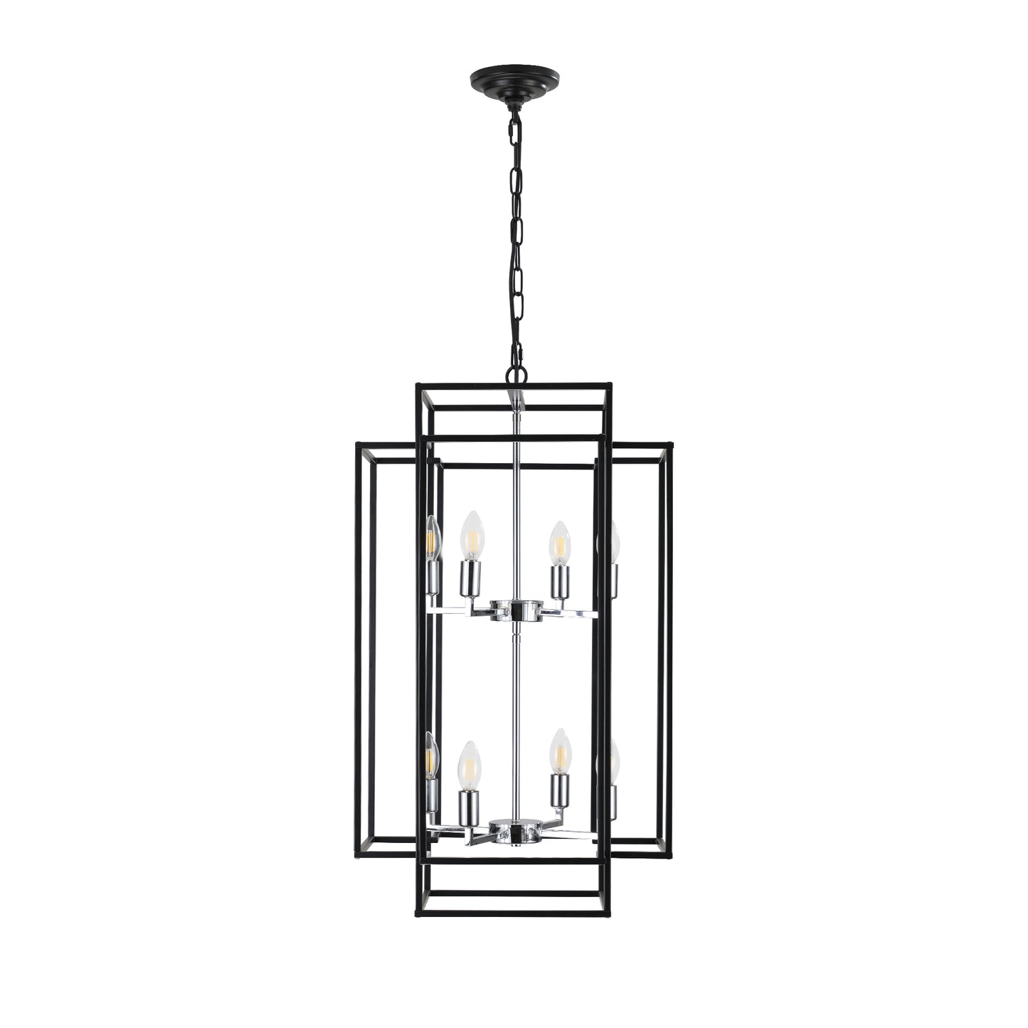 8-Lights Lantern Tiered Pendant Light Fixtures(No Bulbs)