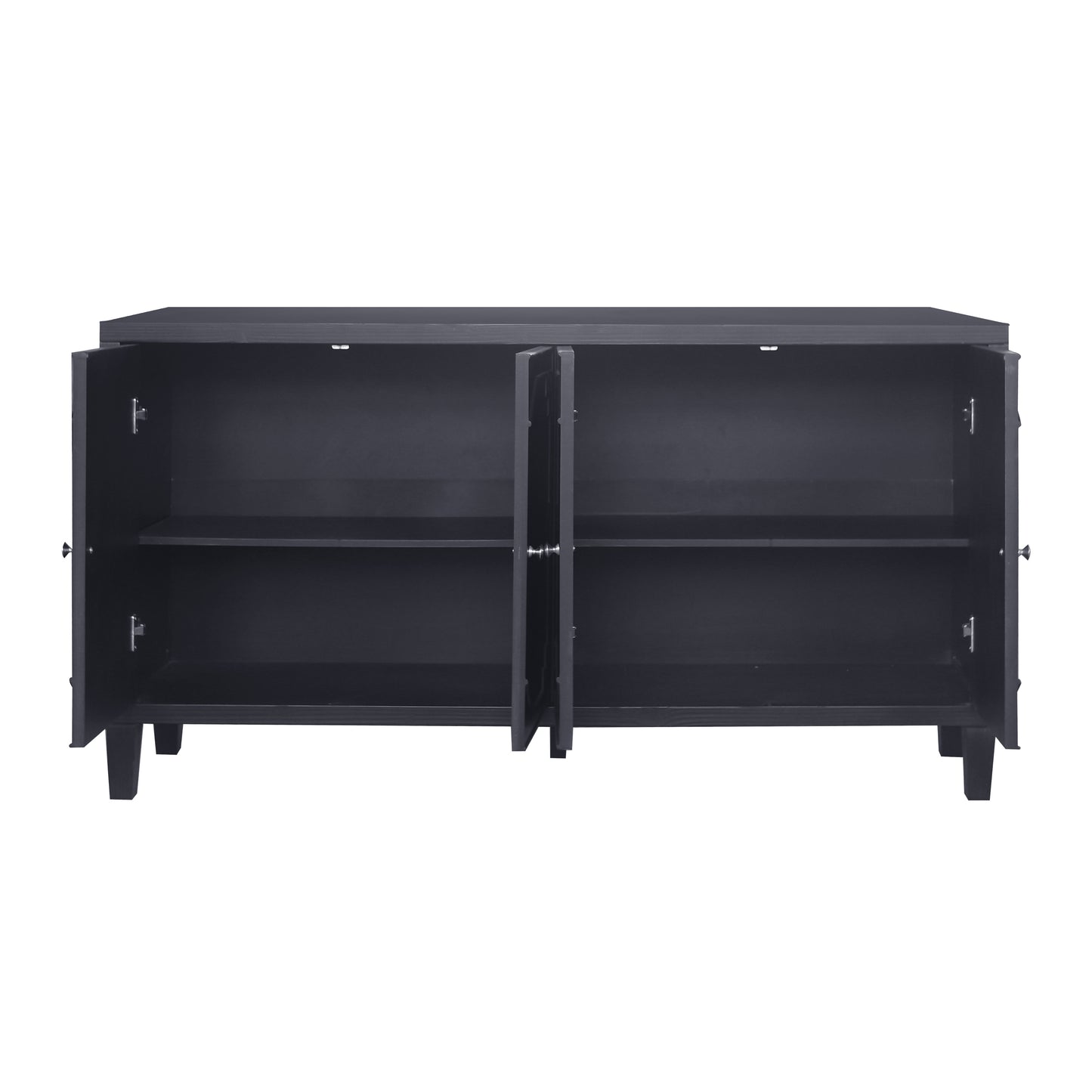 Melysen Accent Cabinet 4 Door Wooden Cabinet Sideboard Buffet Server Cabinet Storage Cabinet,Matte Black