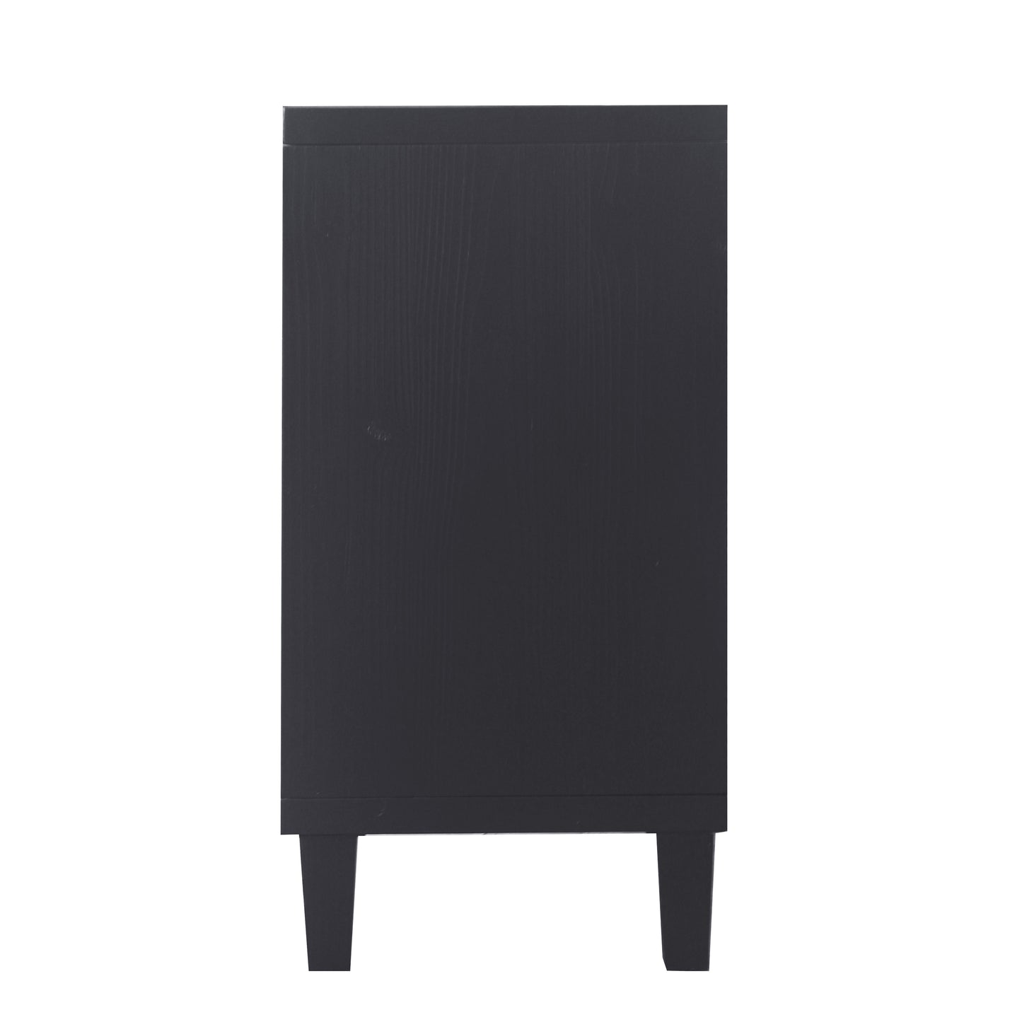 Melysen Accent Cabinet 4 Door Wooden Cabinet Sideboard Buffet Server Cabinet Storage Cabinet,Matte Black