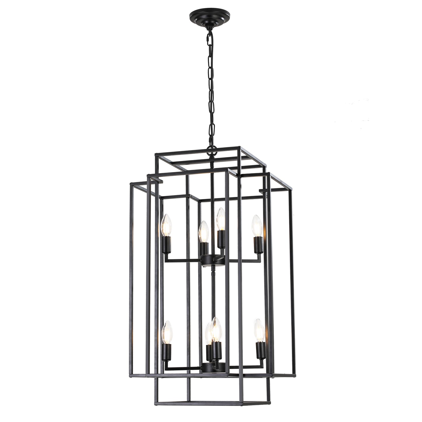 8-Lights Lantern Tiered Pendant Light Fixtures(No Bulbs)