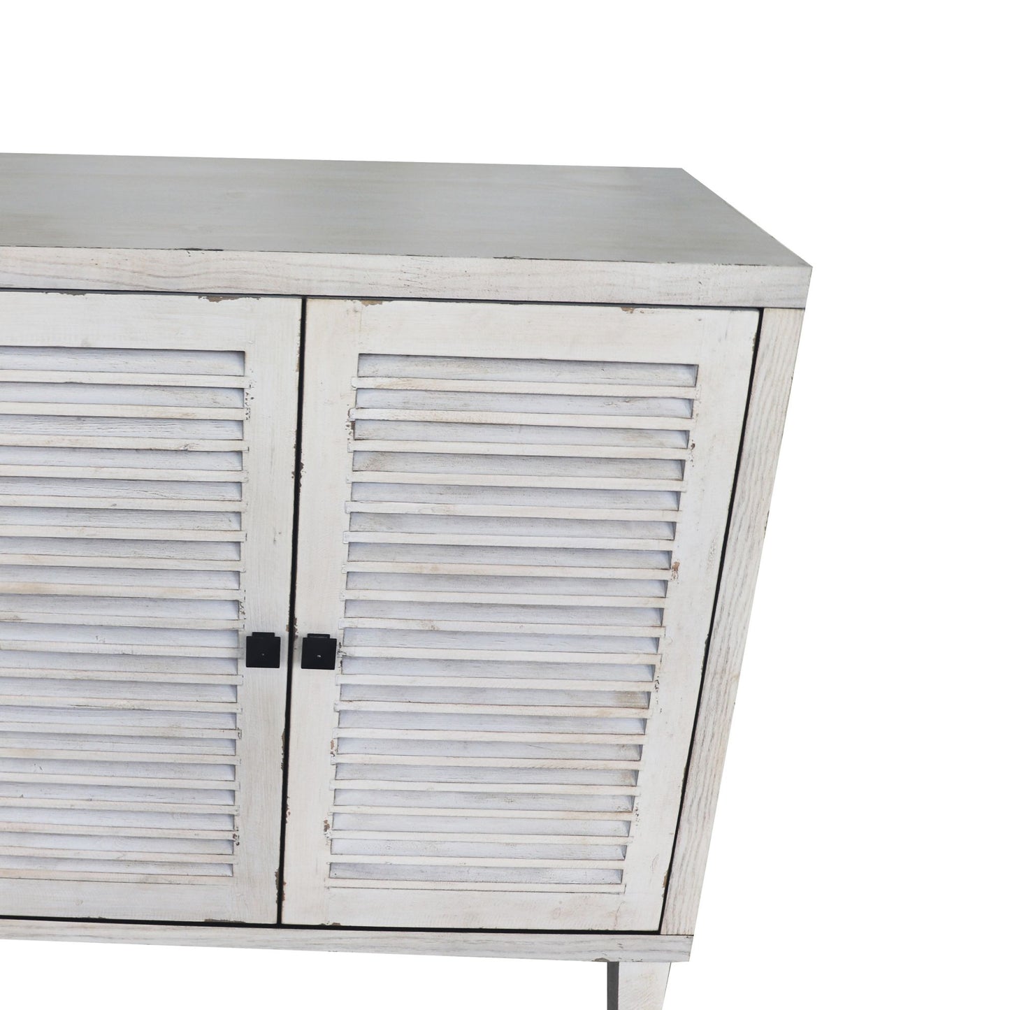 Melysen Accent Cabinet 4 Shutter Door Wooden Cabinet Sideboard Buffet Server Cabinet Storage Cabinet,Natural Wood Wash