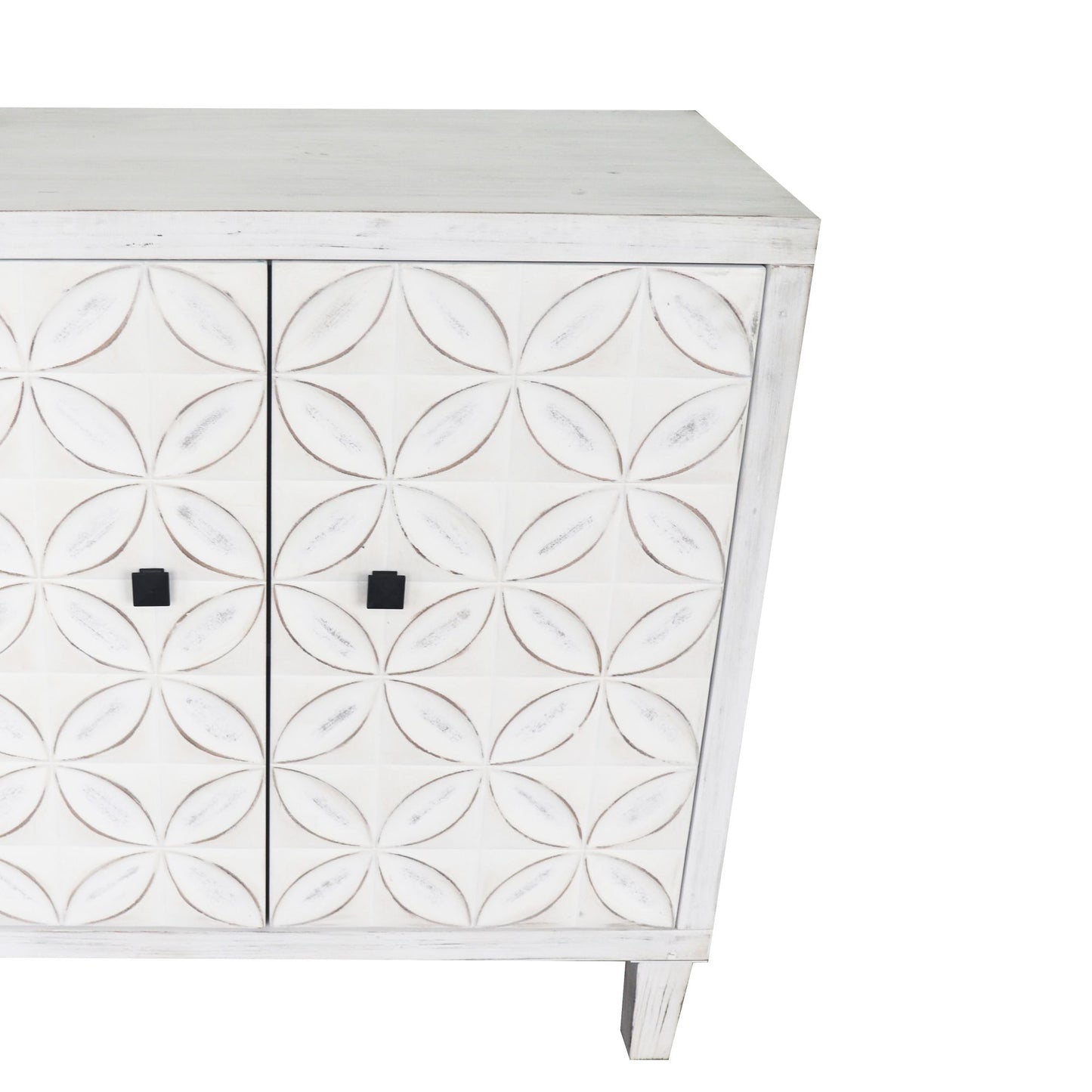 Melysen Accent Cabinet 4 Door Wooden Cabinet Sideboard Buffet Server Cabinet Storage Cabinet,White Wash