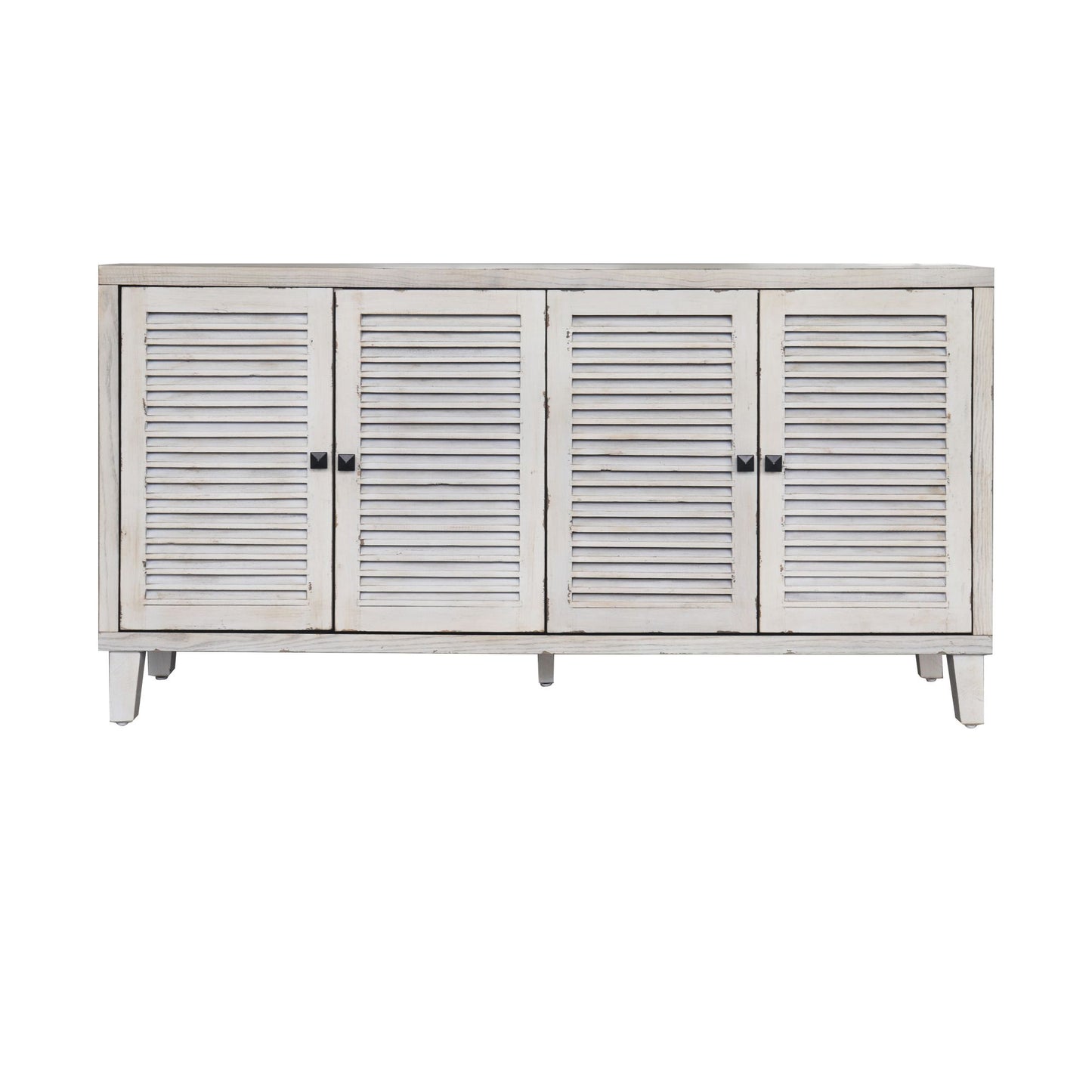 Melysen Accent Cabinet 4 Shutter Door Wooden Cabinet Sideboard Buffet Server Cabinet Storage Cabinet,Natural Wood Wash