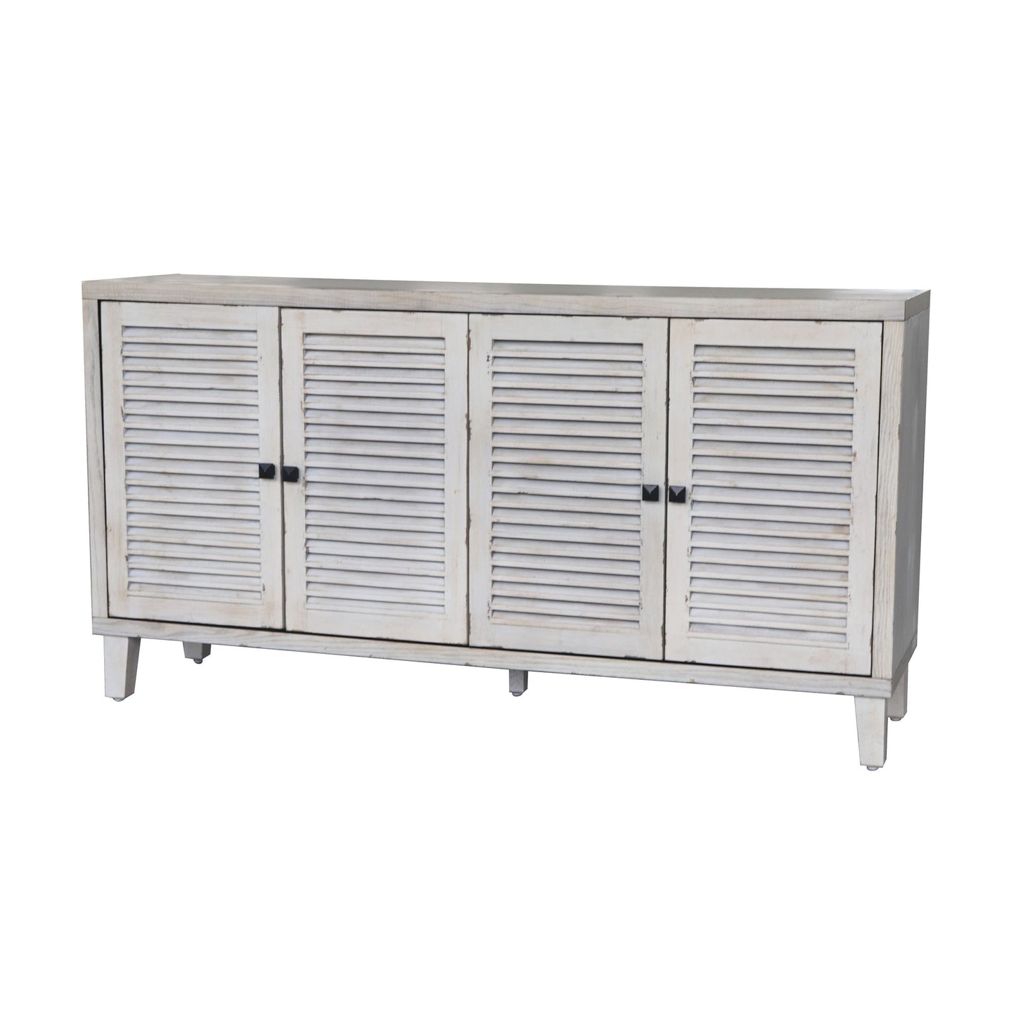 Melysen Accent Cabinet 4 Shutter Door Wooden Cabinet Sideboard Buffet Server Cabinet Storage Cabinet,Natural Wood Wash