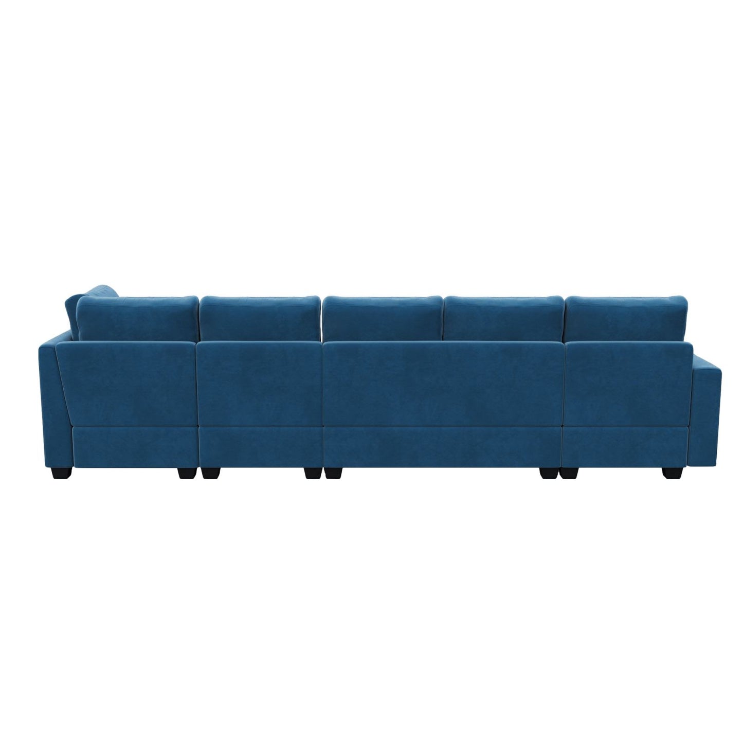 Melysen 138*57" Modern L shape Sectional Sofa, 6-seat Velvet Fabric Couch with Convertible Chaise Lounge,Freely Combinable Indoor Furniture for Living Room, Apartment, Office,NavyNavy