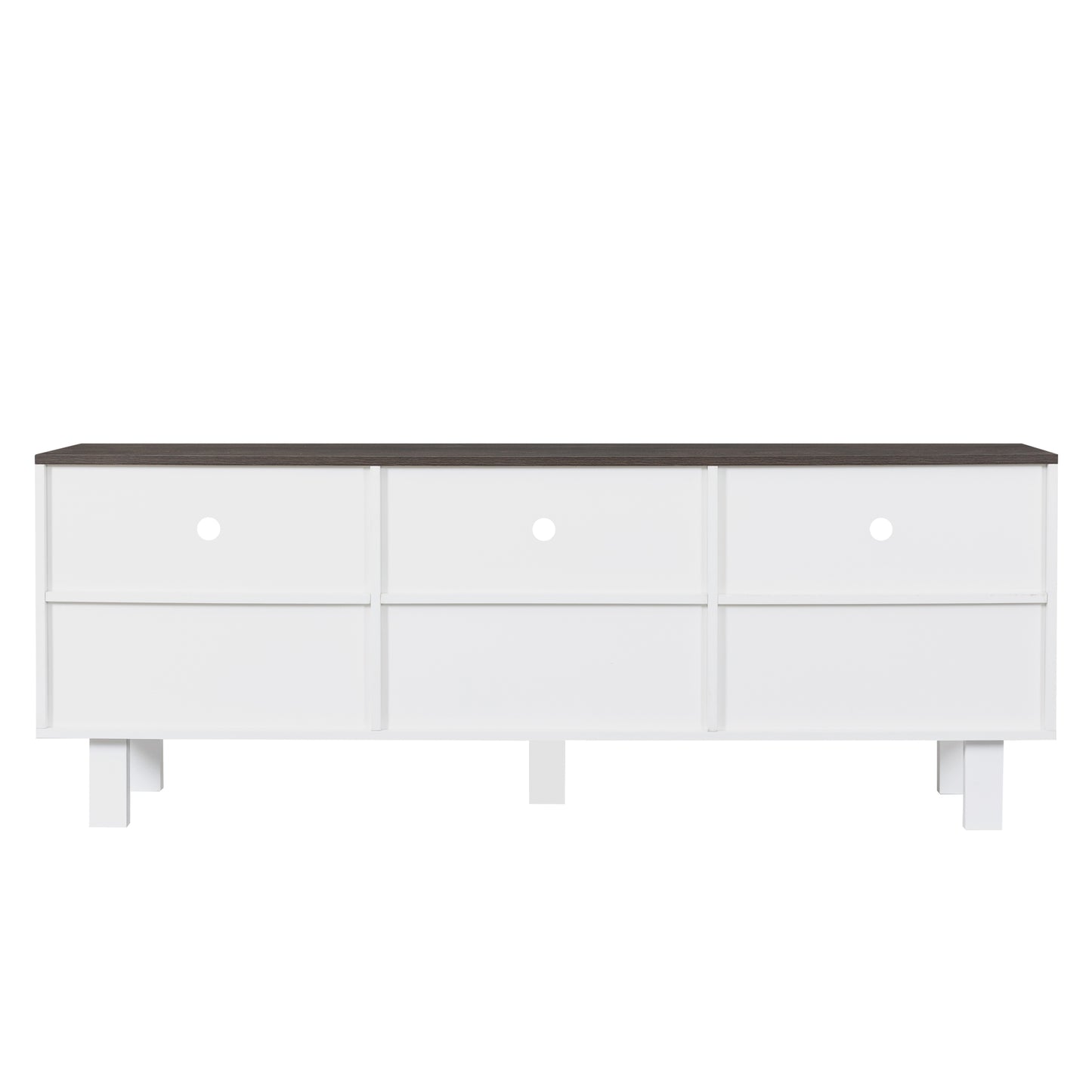 Melysen TV stand,TV cabinet,American country style TV lockers,The toughened glass door panel,Metal handles,birch legs,Turn down the drawer,White+gray