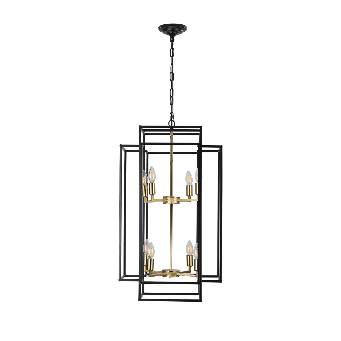 8-Lights Lantern Tiered Pendant Light Fixtures(No Bulbs)