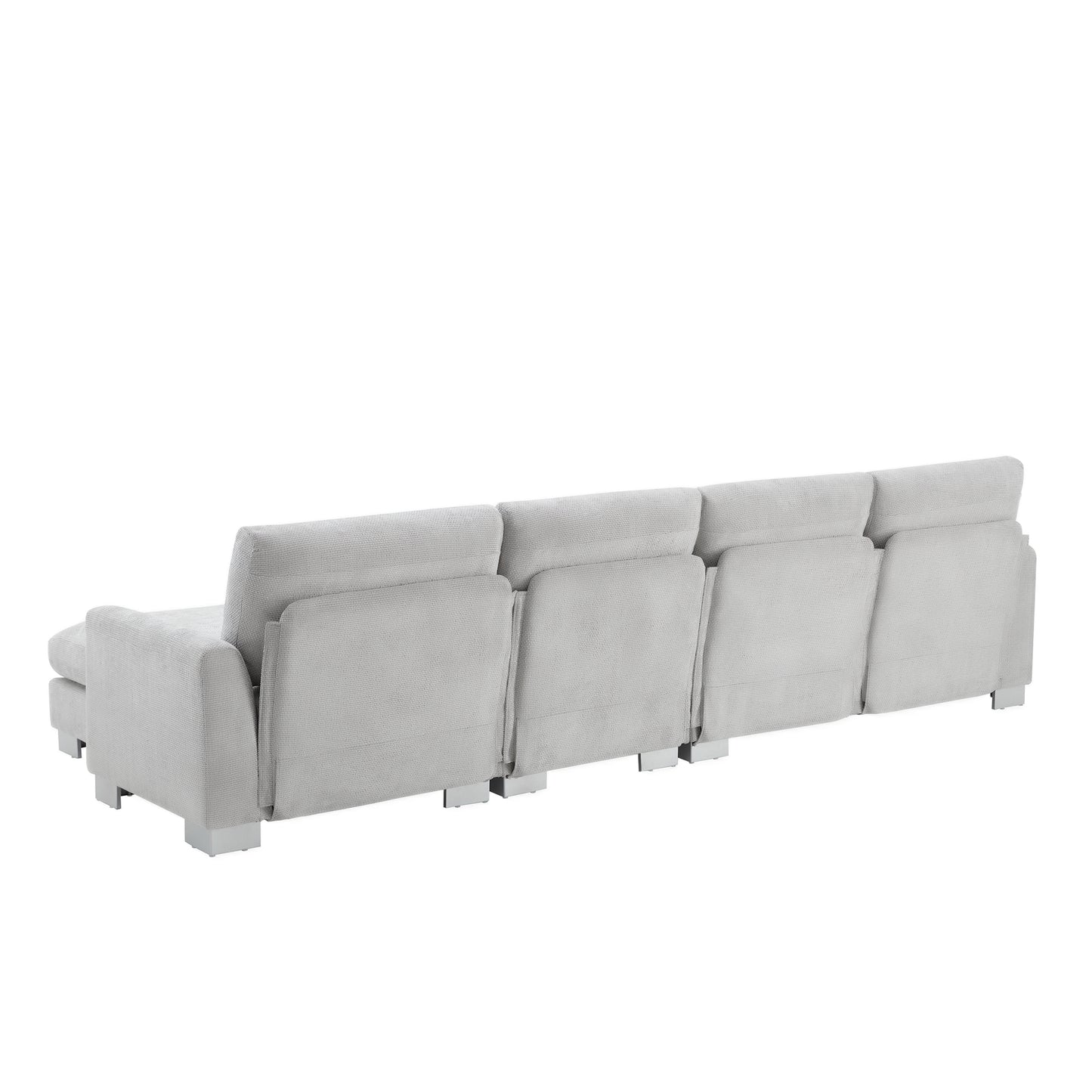 Melysen 119*55" Modern Oversized Sectional Sofa ,L-shaped Luxury Couch Set with 2 Free pillows ,Light Gray