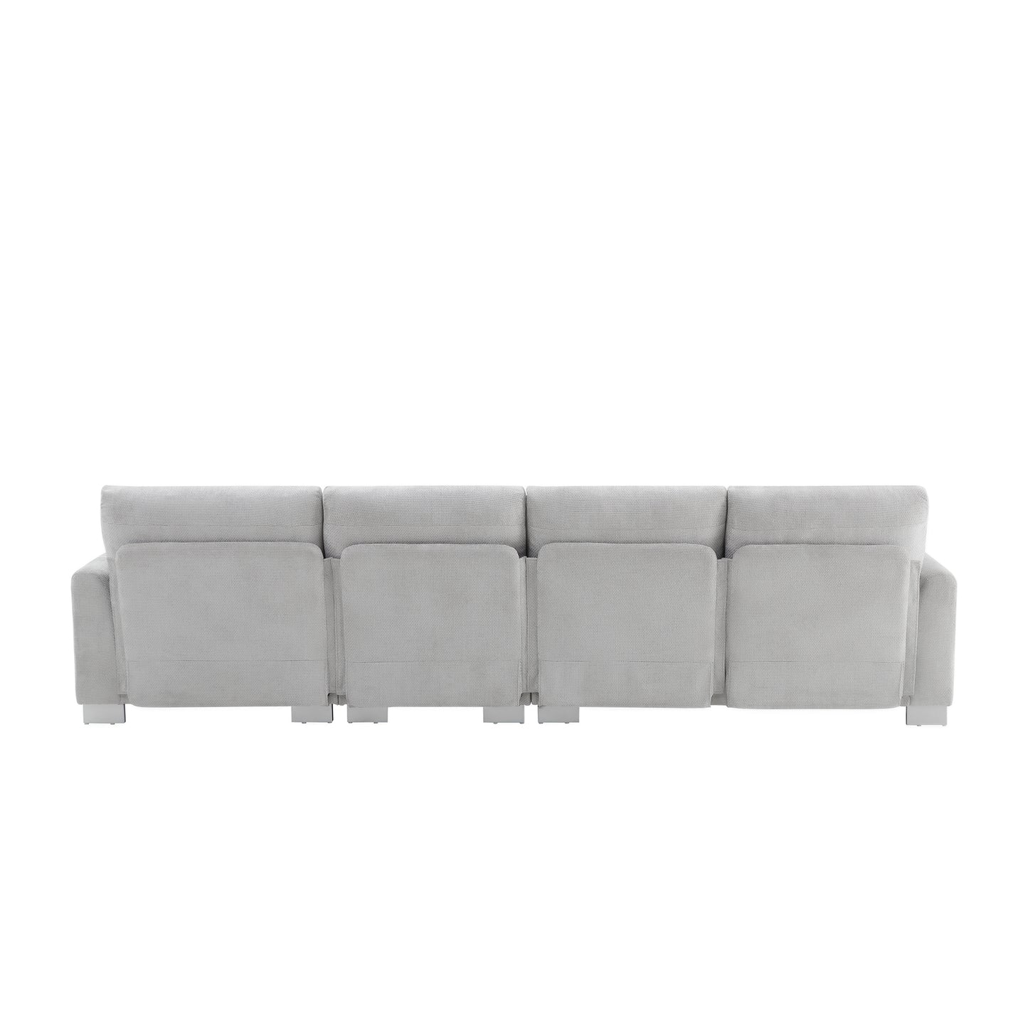 Melysen 119*55" Modern Oversized Sectional Sofa ,L-shaped Luxury Couch Set with 2 Free pillows ,Light Gray