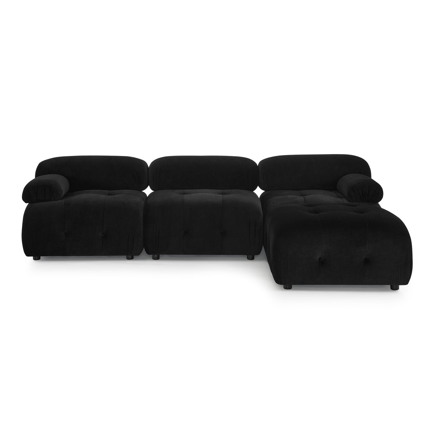 Melysen 93 "Modern Living Room Modular Combined Sofa,Black Velvet