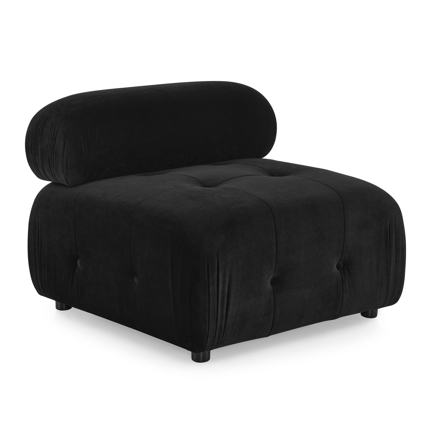 Melysen 93 "Modern Living Room Modular Combined Sofa,Black Velvet