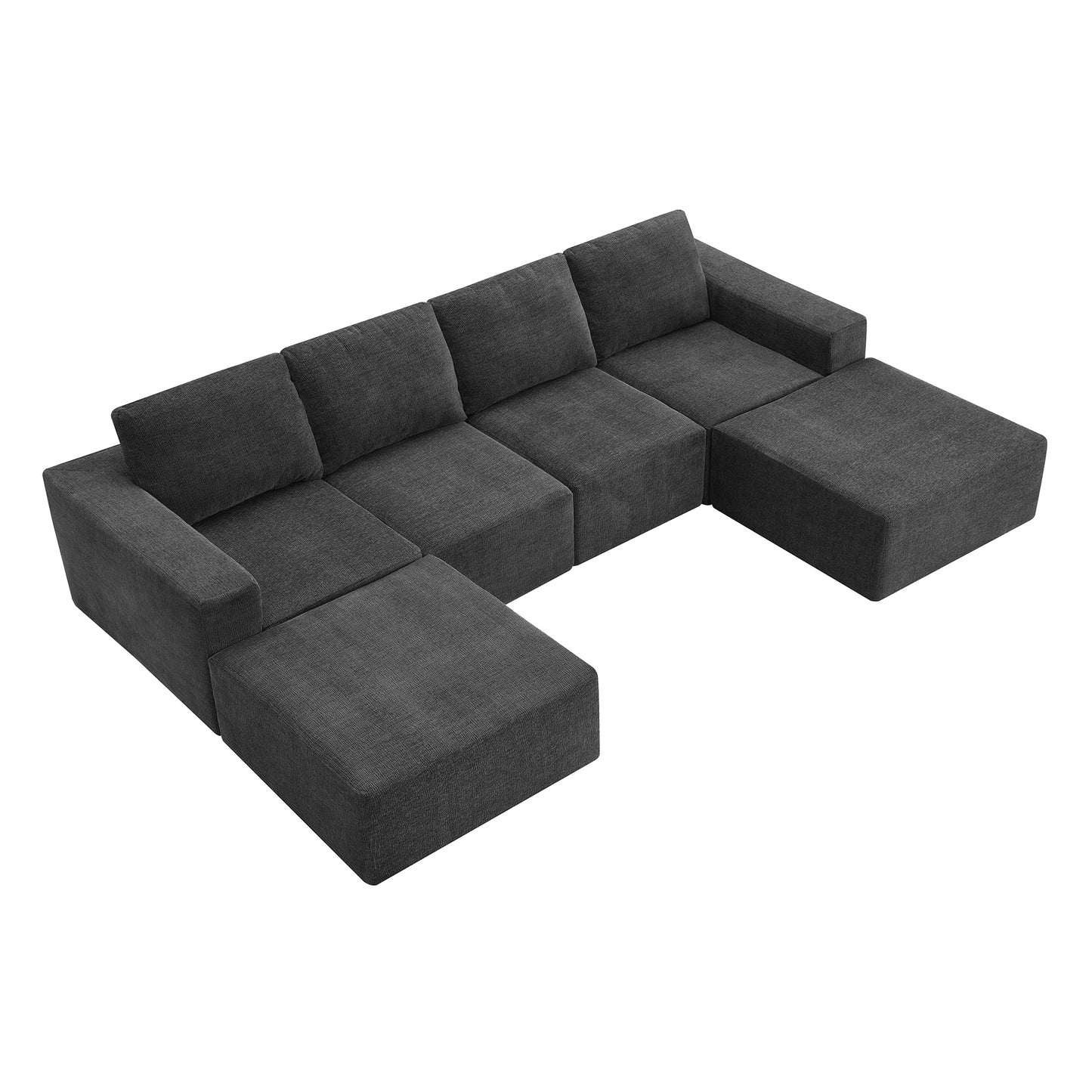 Melysen 110*72" Modular U Shaped Sectional Sofa,Luxury Chenille Floor Couch Set,Upholstered Indoor Furniture,Foam-Filled Sleeper Sofa Bed for Living Room,Bedroom,Free Combination