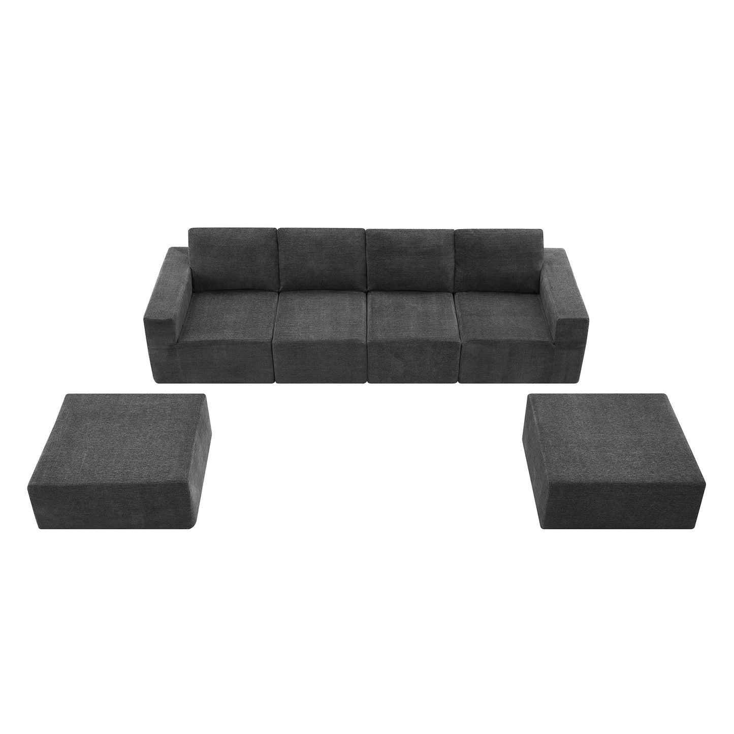 Melysen 110*72" Modular U Shaped Sectional Sofa,Luxury Chenille Floor Couch Set,Upholstered Indoor Furniture,Foam-Filled Sleeper Sofa Bed for Living Room,Bedroom,Free Combination