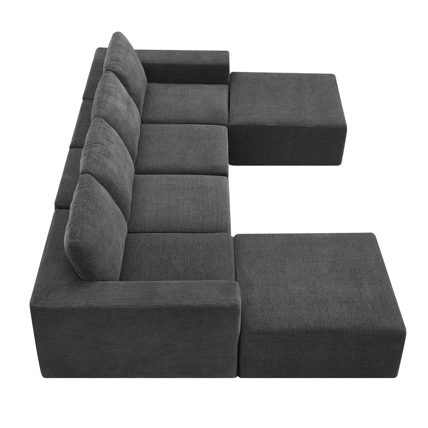 Melysen 110*72" Modular U Shaped Sectional Sofa,Luxury Chenille Floor Couch Set,Upholstered Indoor Furniture,Foam-Filled Sleeper Sofa Bed for Living Room,Bedroom,Free Combination