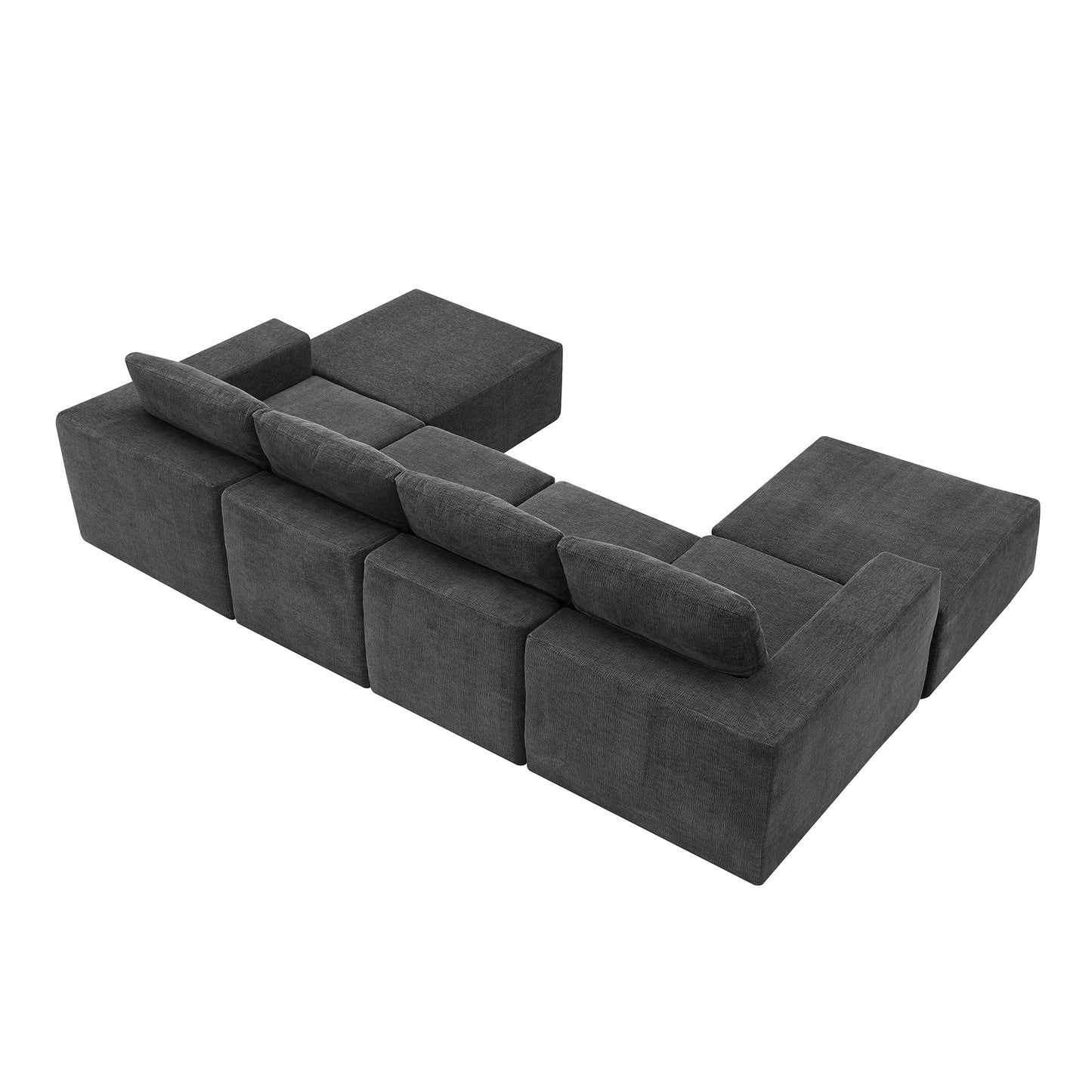 Melysen 110*72" Modular U Shaped Sectional Sofa,Luxury Chenille Floor Couch Set,Upholstered Indoor Furniture,Foam-Filled Sleeper Sofa Bed for Living Room,Bedroom,Free Combination