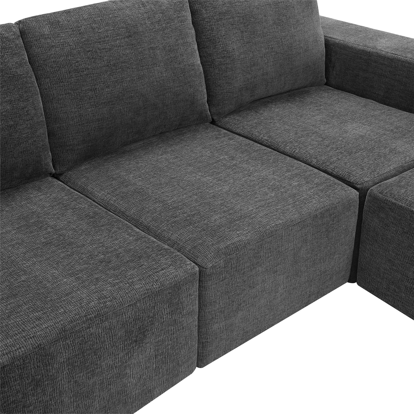 Melysen 110*72" Modular U Shaped Sectional Sofa,Luxury Chenille Floor Couch Set,Upholstered Indoor Furniture,Foam-Filled Sleeper Sofa Bed for Living Room,Bedroom,Free Combination