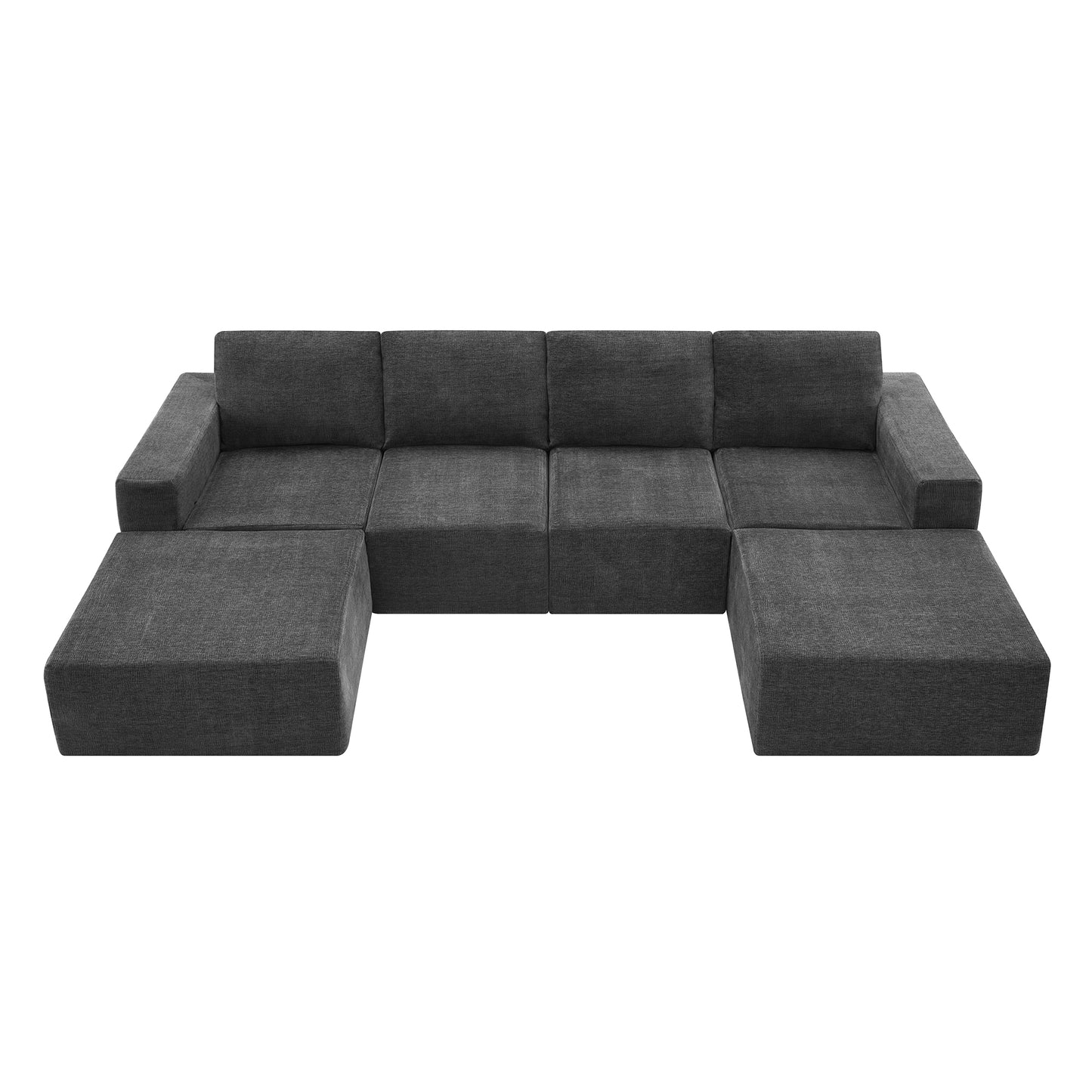 Melysen 110*72" Modular U Shaped Sectional Sofa,Luxury Chenille Floor Couch Set,Upholstered Indoor Furniture,Foam-Filled Sleeper Sofa Bed for Living Room,Bedroom,Free Combination