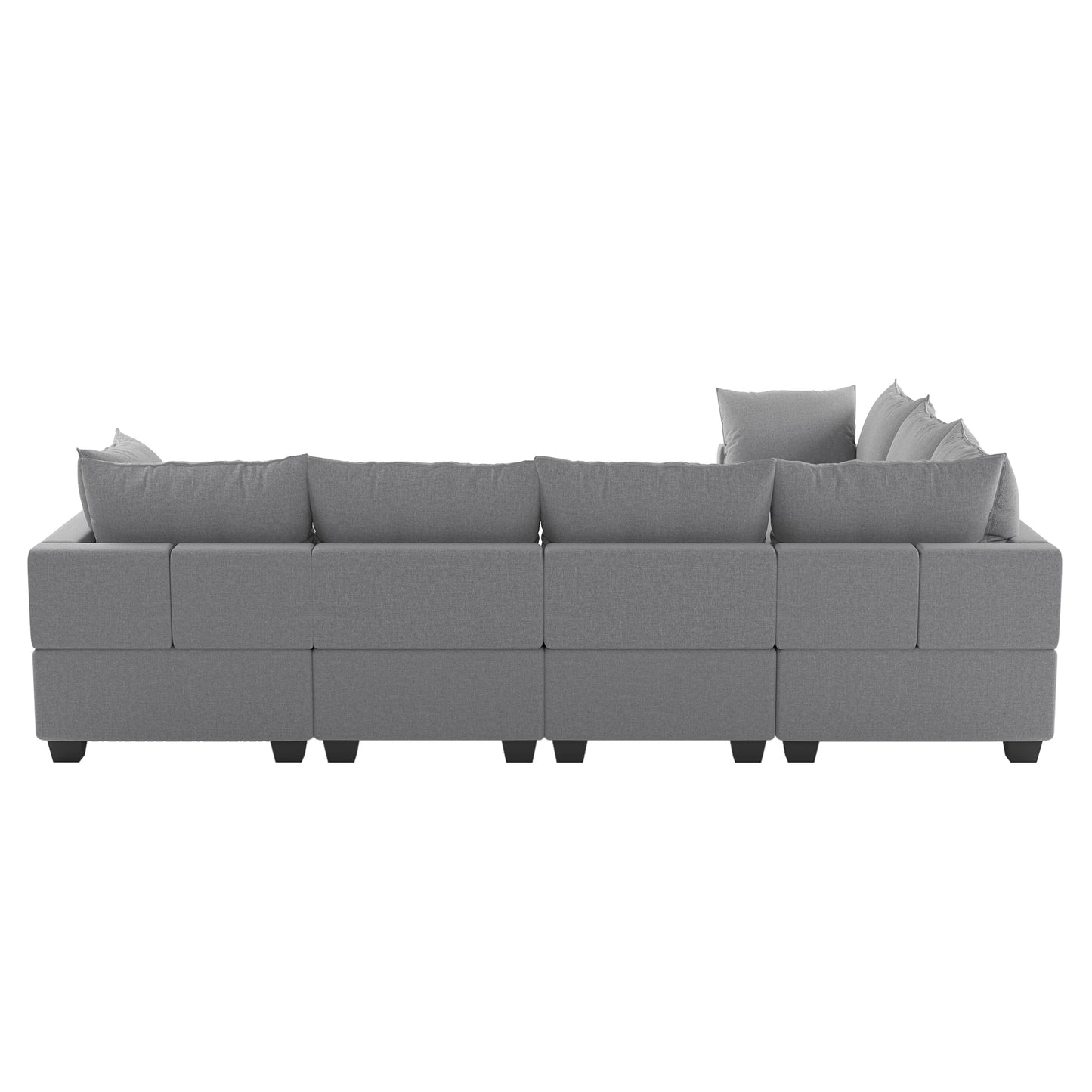 Melysen  120*93" Modern U Shape Modular Sofa with Storage Ottoman,Luxury 7 Seat Sectional Couch Set with 2 Pillows Included,Freely Combinable Indoor Funiture for Living Room, Apartment