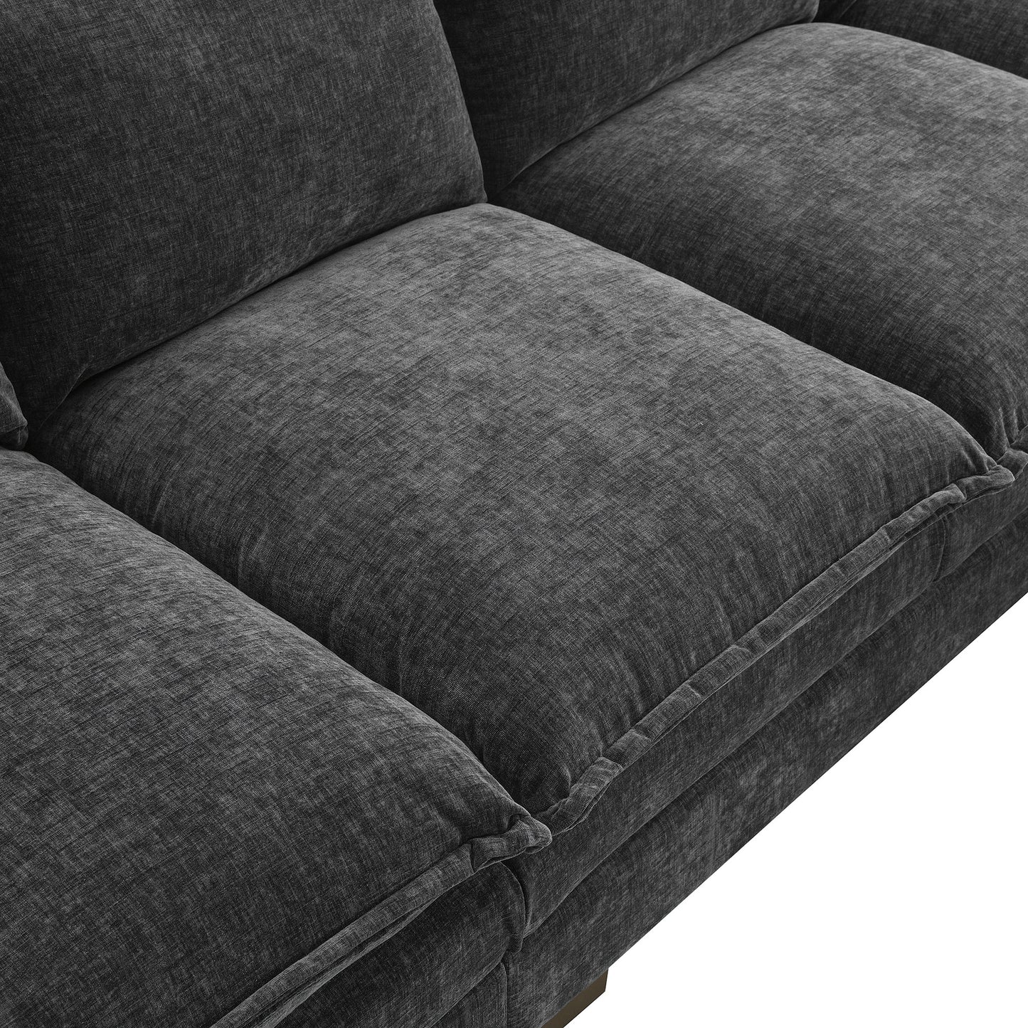 Melysen 118*55" Modern L-shaped Chenille Cloud Sofa with Double Seat Cushions,5-seat Upholstered Indoor Furniture,Sleeper Sofa Couch with Chaise Lounge for Living Room,Apartment