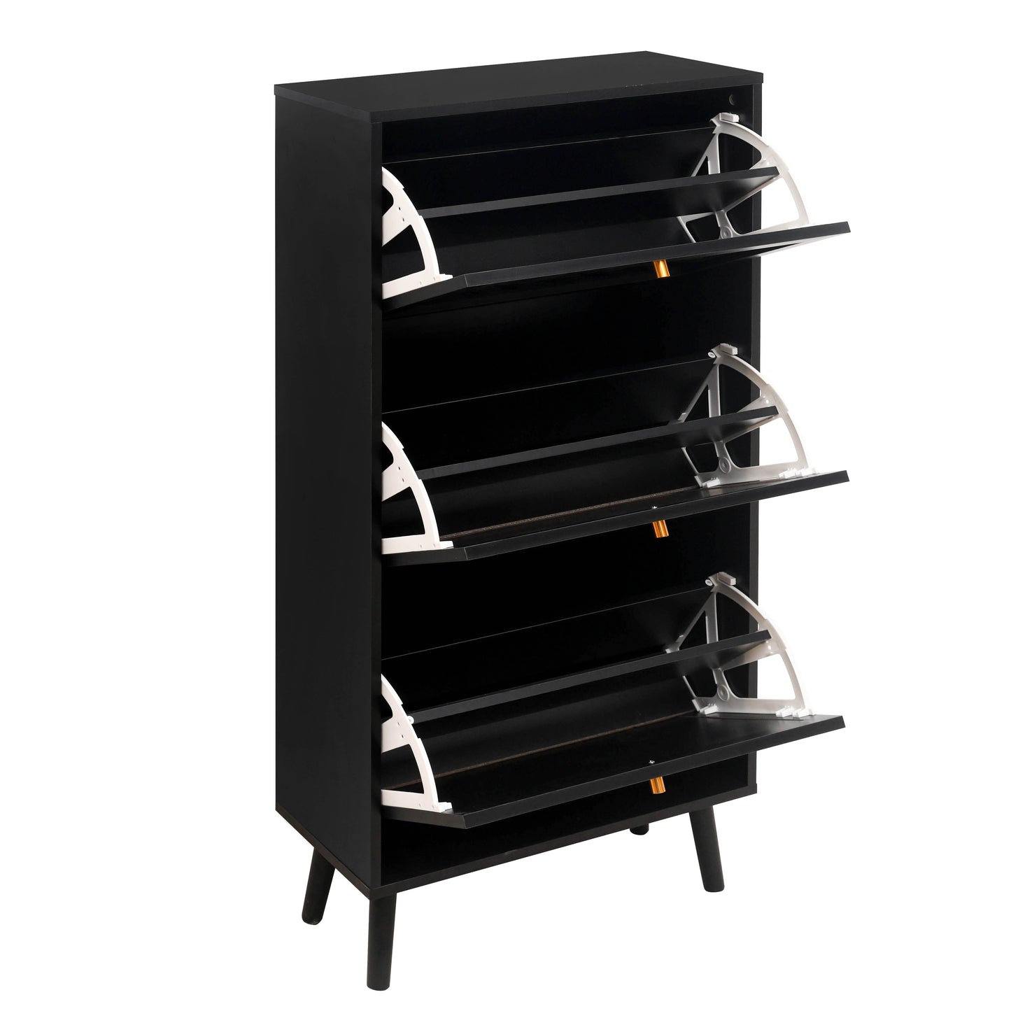 Melysen 3 Door Shoe Rack, Freestanding Modern Shoe Storage Cabinet