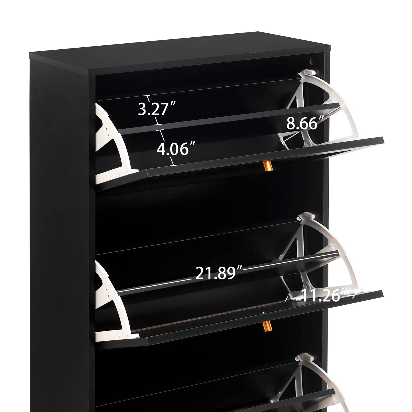 Melysen 3 Door Shoe Rack, Freestanding Modern Shoe Storage Cabinet