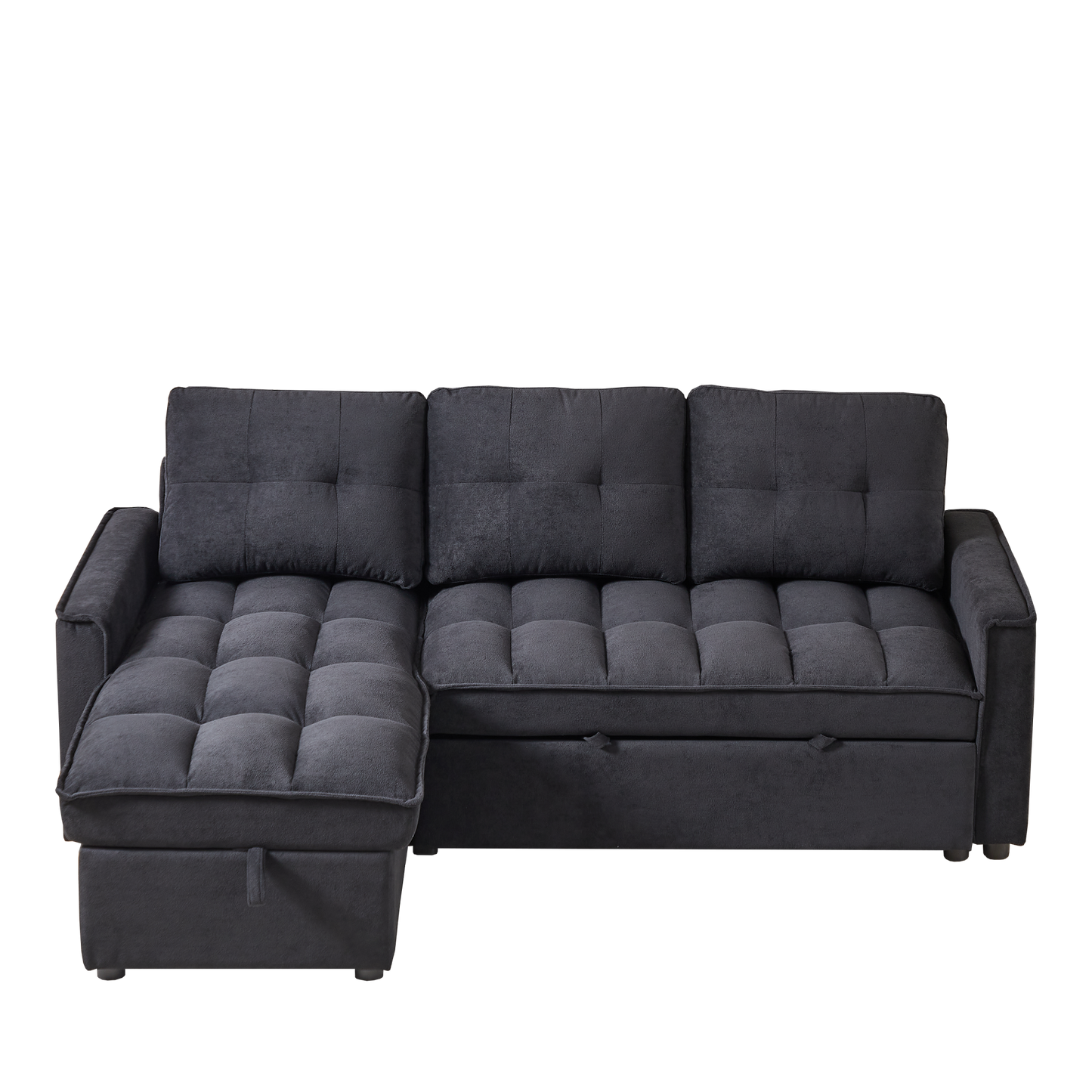 Melysen 78.75" Reclining Sofa, Pull-Out Sofa Bed with USB and tape-c charging ports, L-Shaped Sectional Sofa with Reclining Storage and Arm Side Organizer Pocket Features, Living Room Comfort Sofain