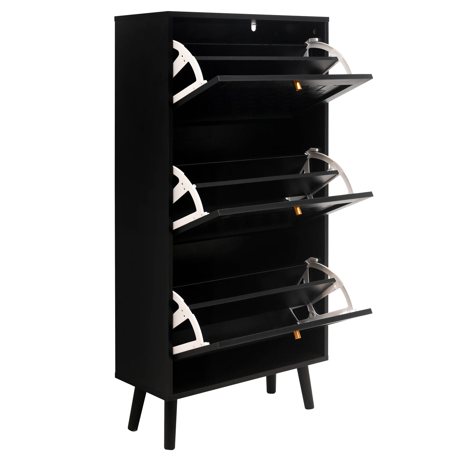 Melysen 3 Door Shoe Rack, Freestanding Modern Shoe Storage Cabinet