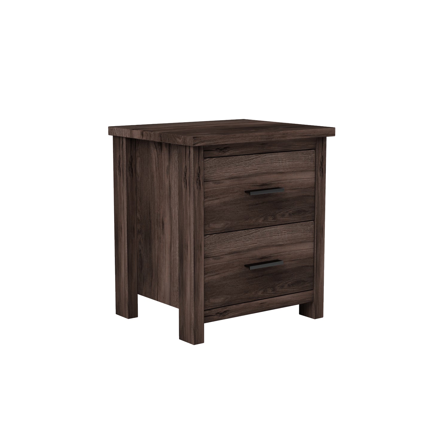 Melysen Vintage Two Drawer Wooden Nightstand, Simple and Generous, Large Storage Space