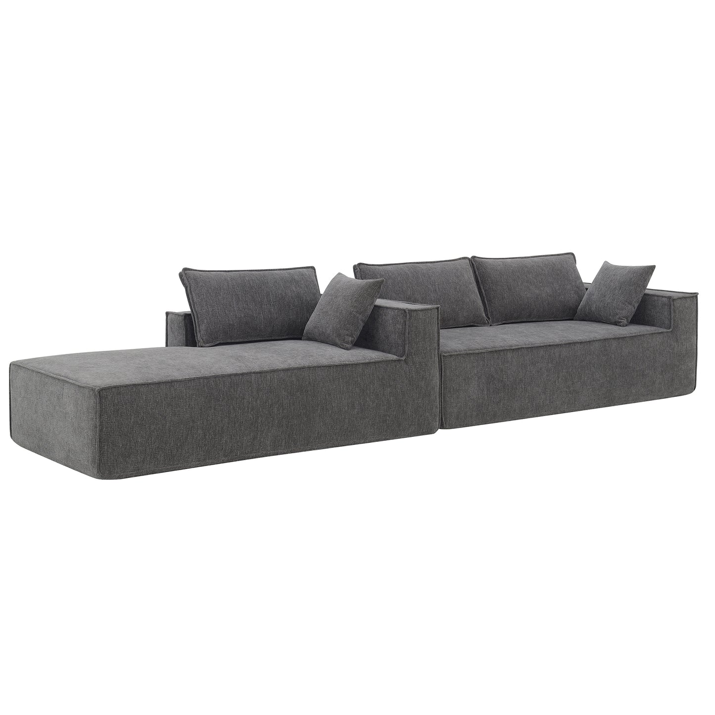 Melysen  111.5*72" Minimalist Style Modular Sectional Sofa,Wrinkle-resistant Chenille Couch Set,L-Shaped Compressed Sofa for Living Room,2 PIC Free Combination,No Assembly Require,3 Colors