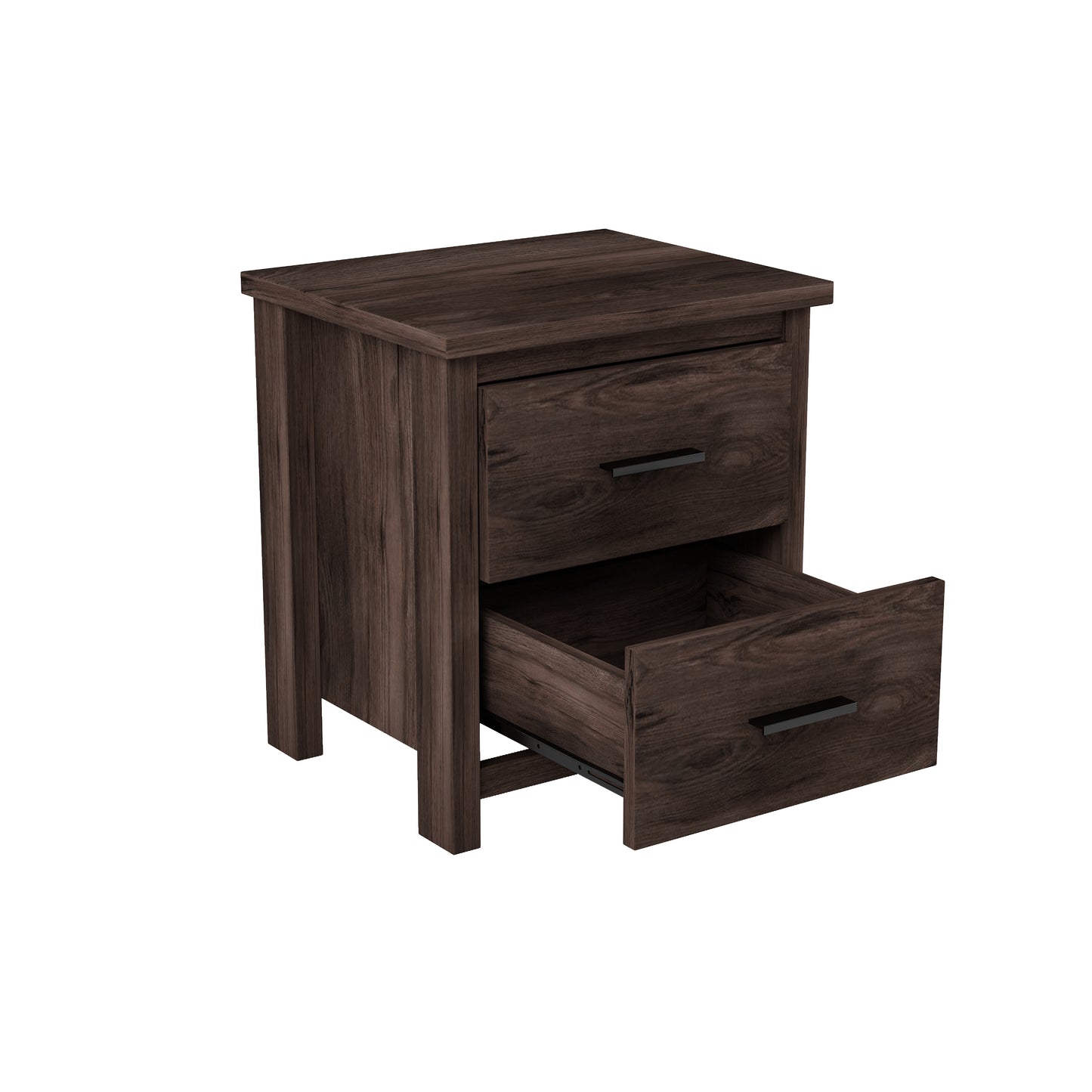 Melysen Vintage Two Drawer Wooden Nightstand, Simple and Generous, Large Storage Space