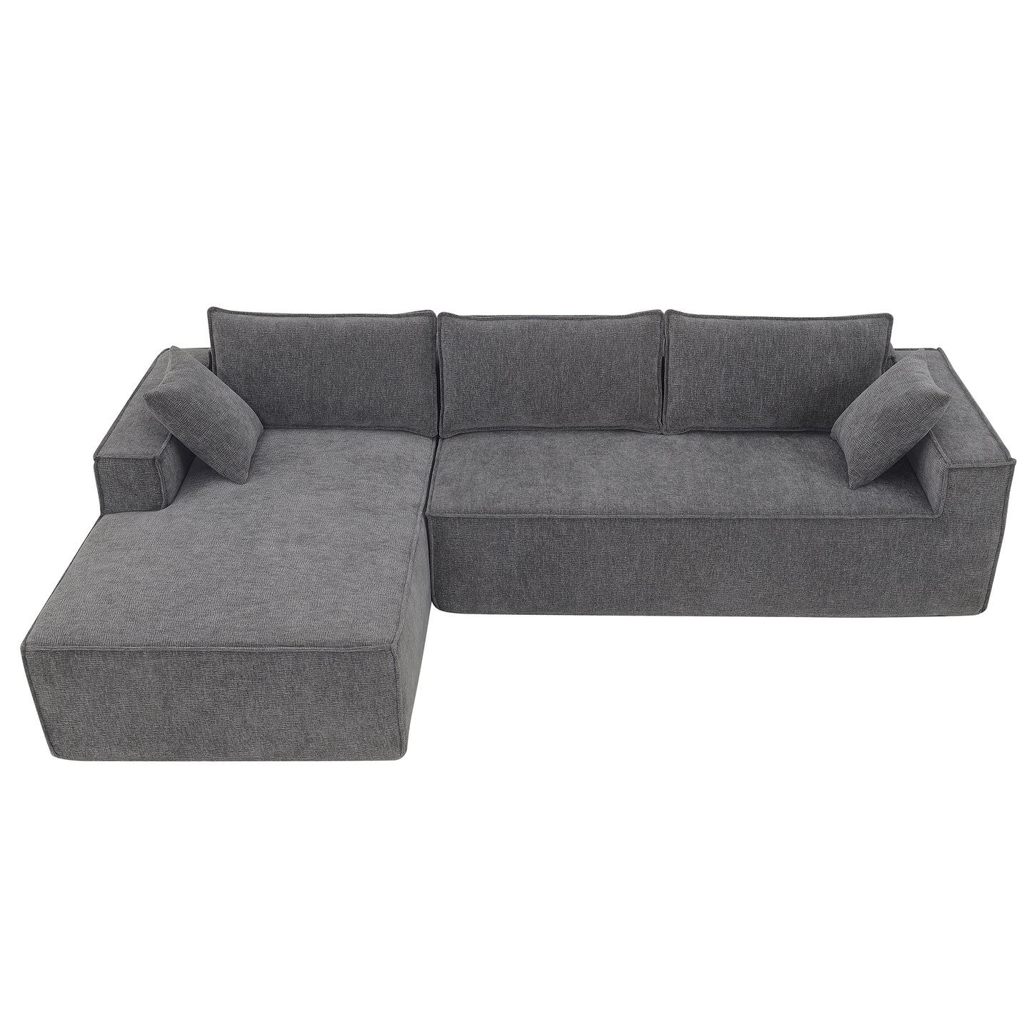 Melysen  111.5*72" Minimalist Style Modular Sectional Sofa,Wrinkle-resistant Chenille Couch Set,L-Shaped Compressed Sofa for Living Room,2 PIC Free Combination,No Assembly Require,3 Colors