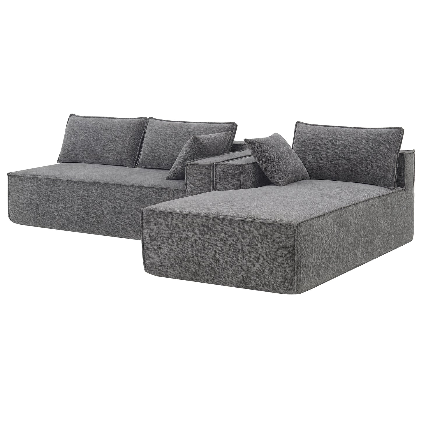 Melysen  111.5*72" Minimalist Style Modular Sectional Sofa,Wrinkle-resistant Chenille Couch Set,L-Shaped Compressed Sofa for Living Room,2 PIC Free Combination,No Assembly Require,3 Colors