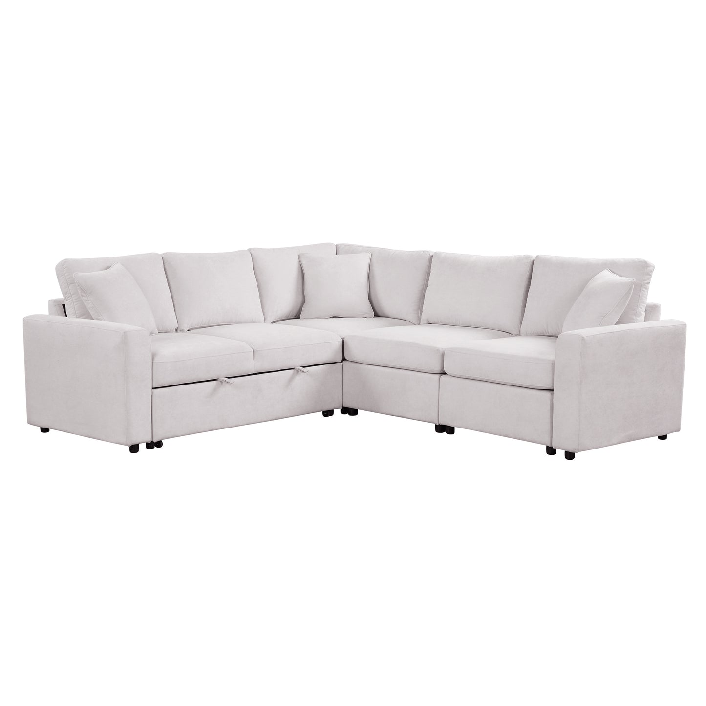 Melysen 4-Seat L-shaped Modular Sofa with Thick Backrest and Seat Cushions£¬Suitable for Living Rooms£¬Offices