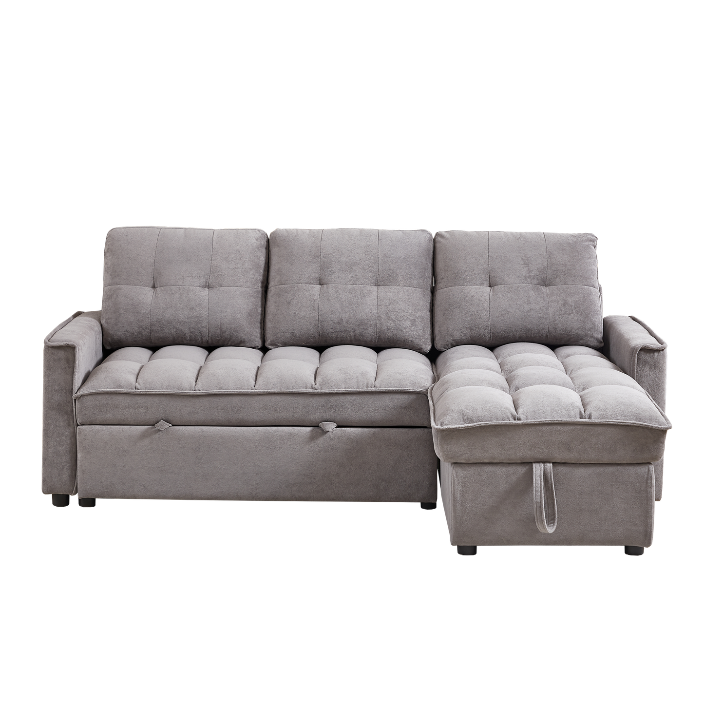 Melysen 78.75" Reclining Sofa, Pull-Out Sofa Bed with USB and tape-c charging ports, L-Shaped Sectional Sofa with Reclining Storage and Arm Side Organizer Pocket Features, Living Room Comfort Sofain