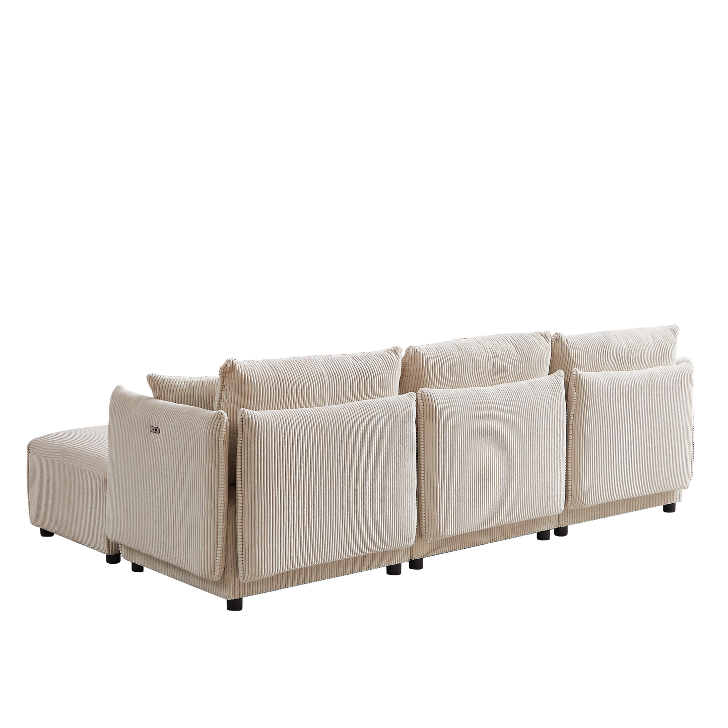 Melysen 106" Multi-Module Combination Style Sofa for Living Room, Bedroom and Other Lounge Spaces, Modern Minimalist Corduroy Combination Sofa with 2 Comfort Cushions with USB & C Charging Ports