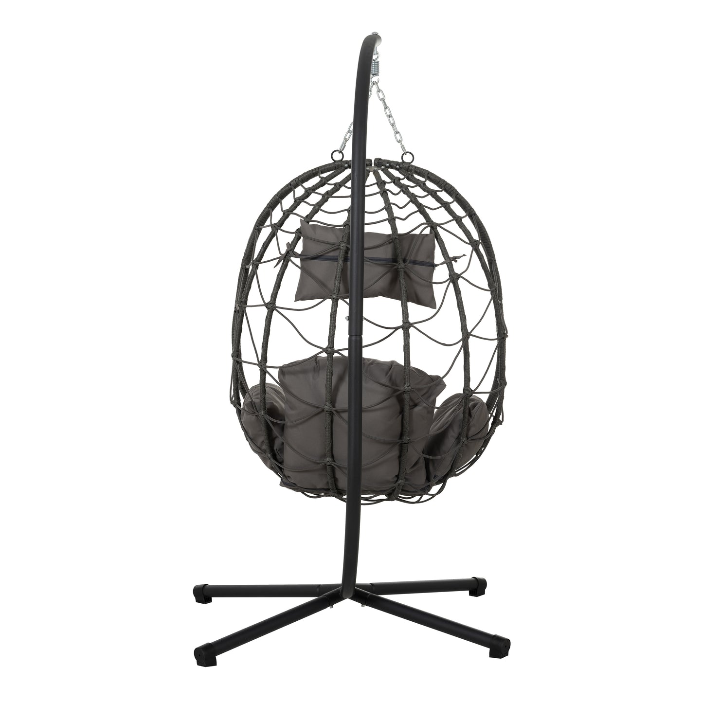 Melysen Egg Chair with Stand Indoor Outdoor Swing Chair Patio Wicker Hanging Egg Chair Hanging Basket Chair with Stand for Bedroom Living Room Balcony,Dark Gray