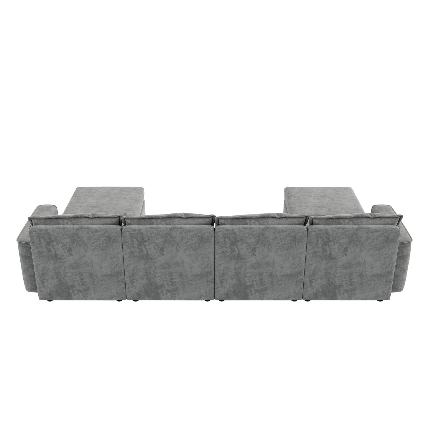 Melysen 115*58" Chenille Modular Sectional Sofa,U Shaped Reversible Couch,Free Combination,6 Seat Sleeper Sofa Bed with Ottoman,Convertible Oversized Indoor Furniture for Living Room,Gray