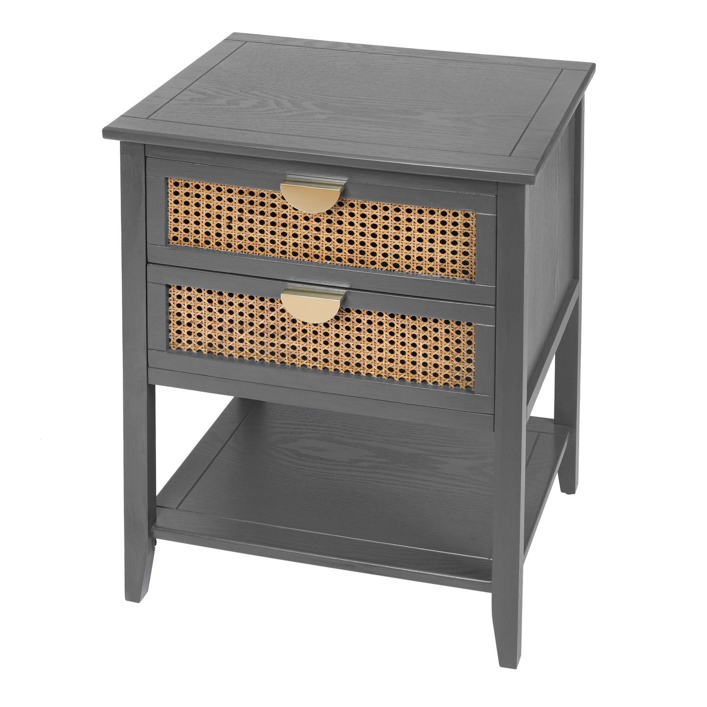 Melysen 2 Drawer Side table,Naturel Rattan,End table,Suitable for bedroom, living room