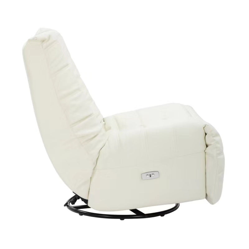 Melysen Swivel Glider Power Recliner Chair Leisure Style Living Rocking chair Color White