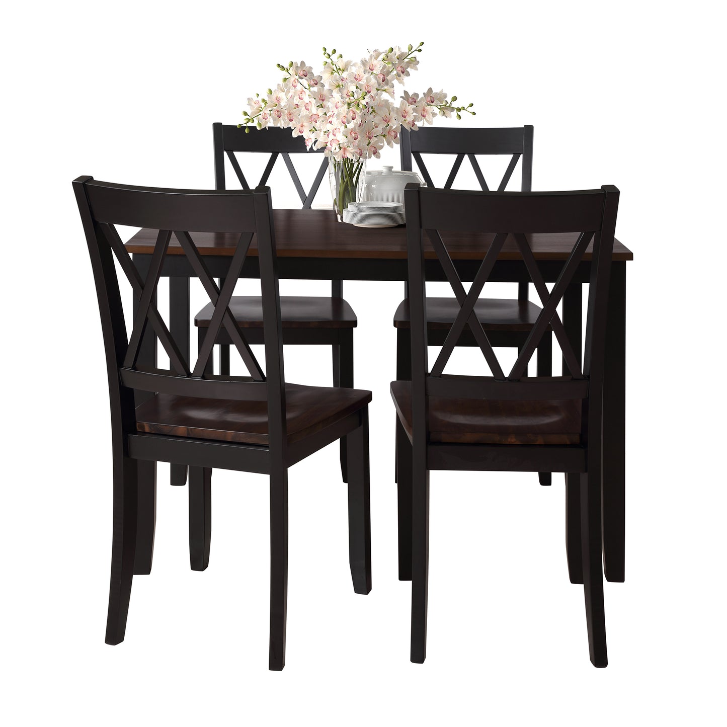 Melysen 5-Piece Dining Table Set Home Kitchen Table and Chairs Wood Dining Set