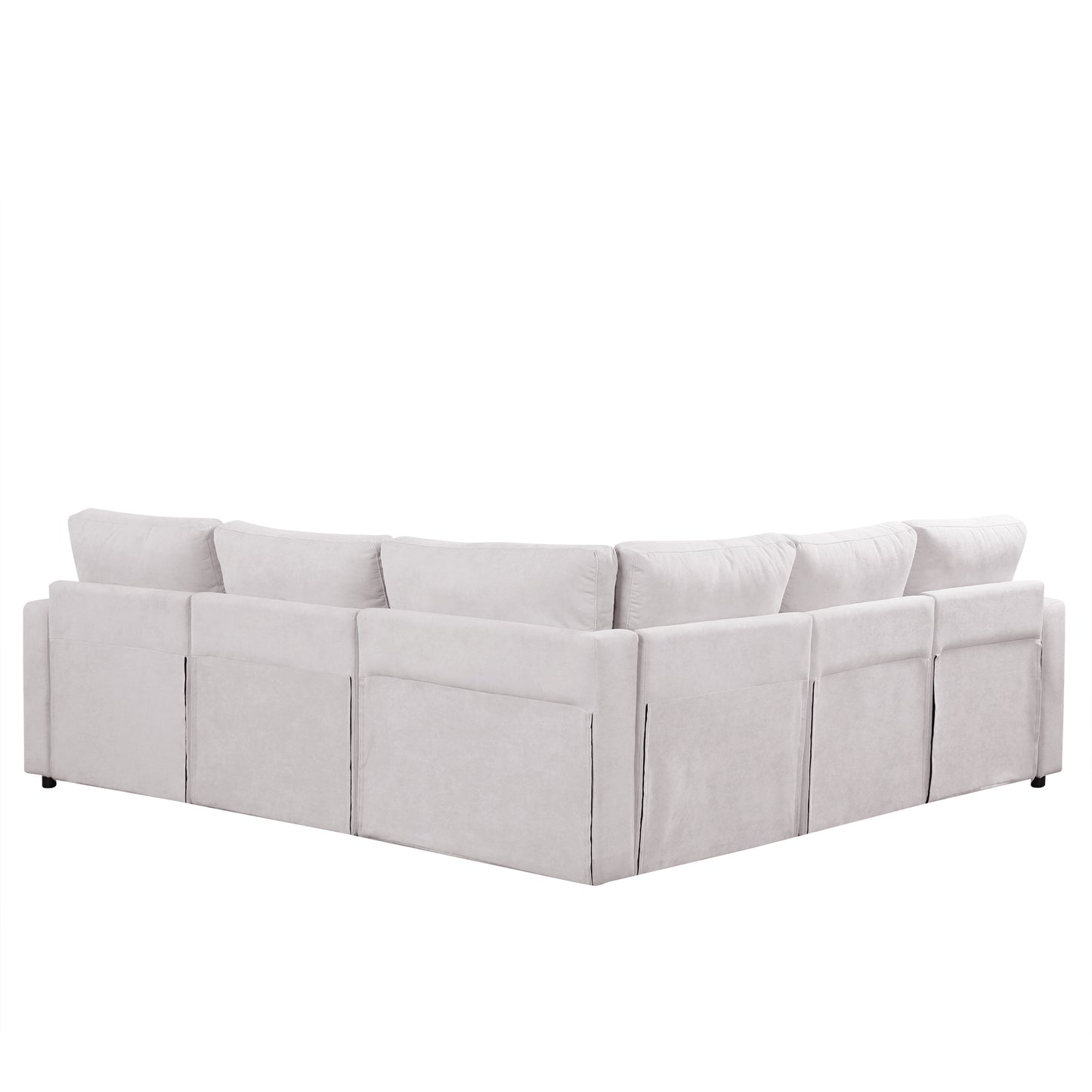 Melysen 4-Seat L-shaped Modular Sofa with Thick Backrest and Seat Cushions£¬Suitable for Living Rooms£¬Offices