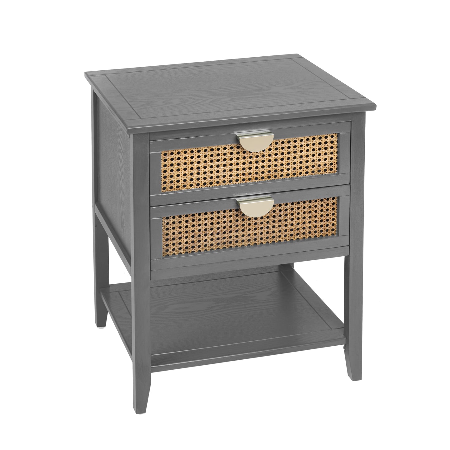 Melysen 2 Drawer Side table,Naturel Rattan,End table,Suitable for bedroom, living room