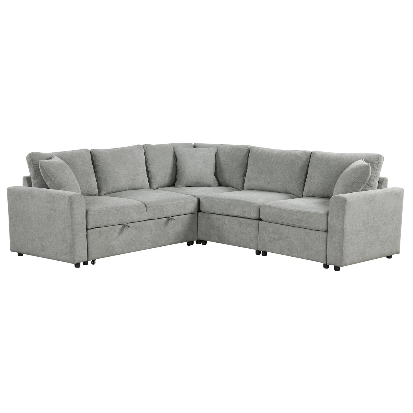 Melysen 4-Seat L-shaped Modular Sofa with Thick Backrest and Seat Cushions£¬Suitable for Living Rooms£¬Offices