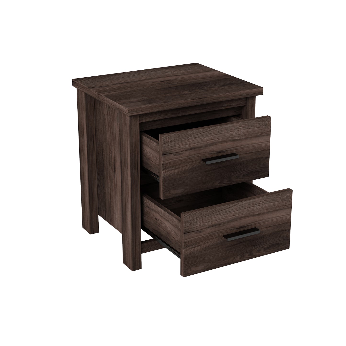 Melysen Vintage Two Drawer Wooden Nightstand, Simple and Generous, Large Storage Space